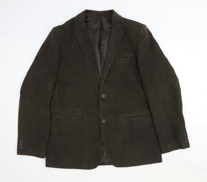 Cedarwood State Mens Brown Polyester Jacket Blazer Size 44 Regular