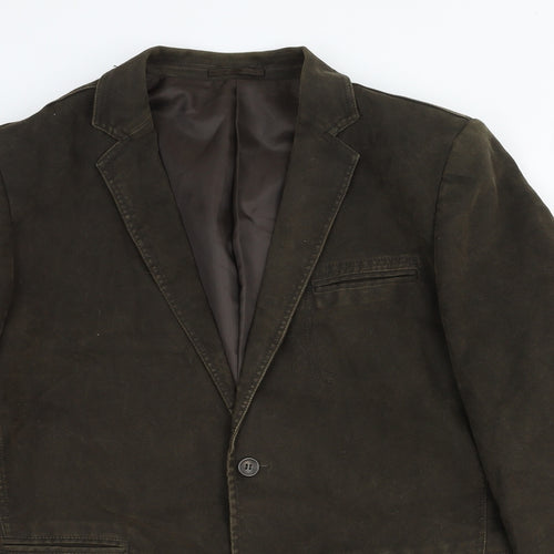 Cedarwood State Mens Brown Polyester Jacket Blazer Size 44 Regular