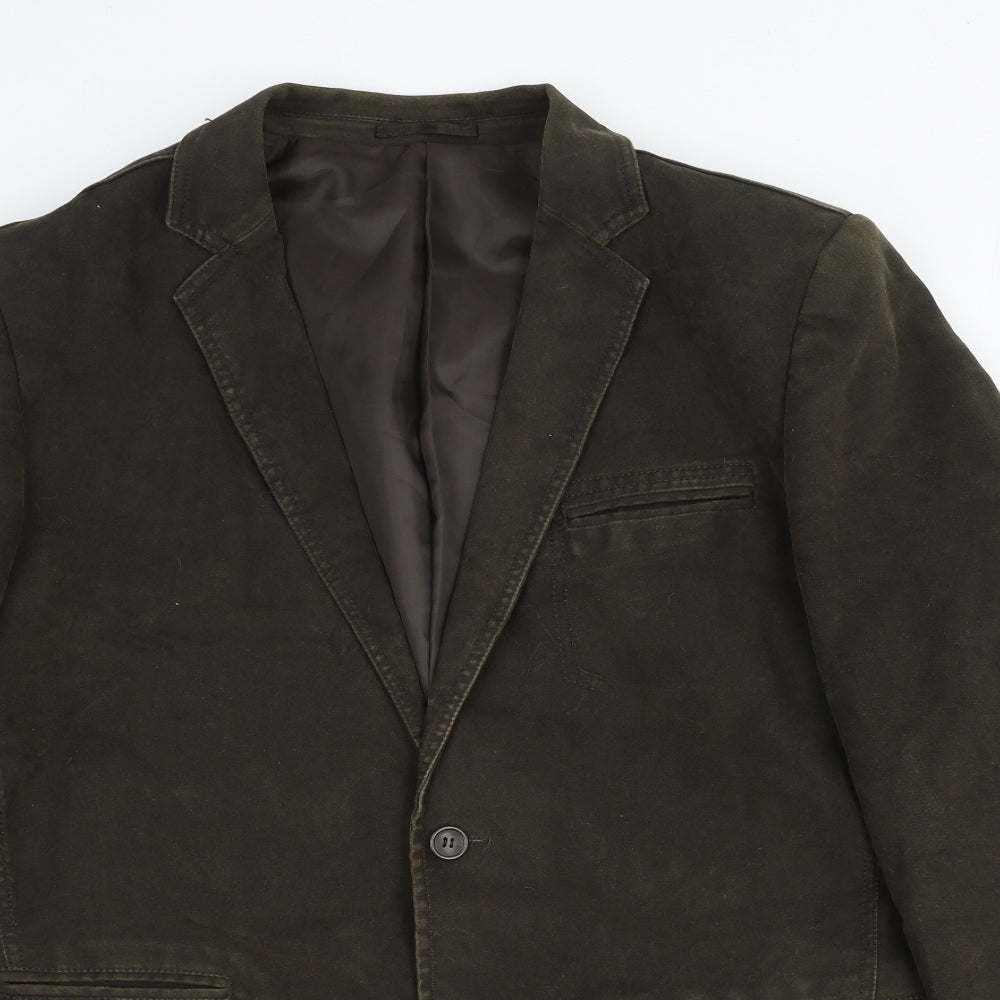 Cedarwood State Mens Brown Polyester Jacket Blazer Size 44 Regular