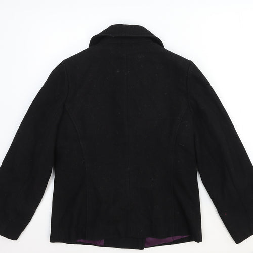 Savida Womens Black Pea Coat Coat Size 10 Button