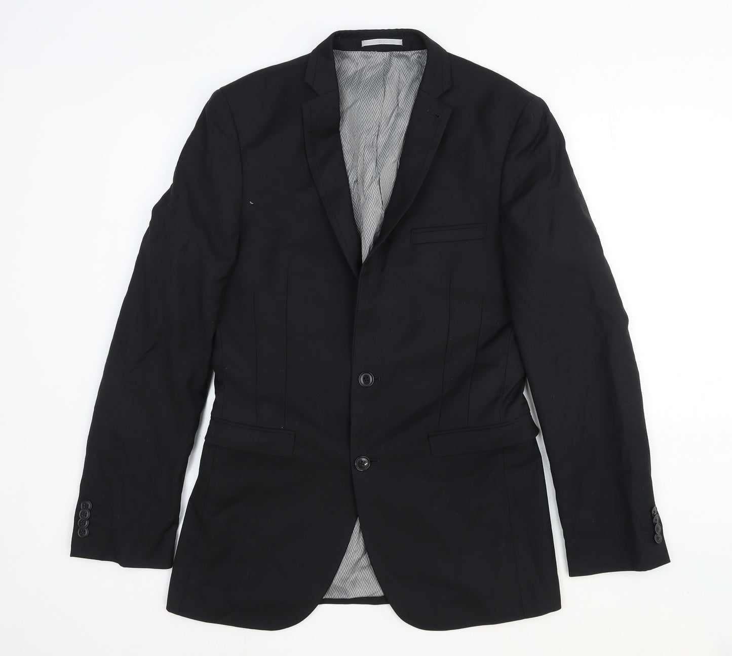 NEXT Mens Black Wool Jacket Suit Jacket Size 36 Regular