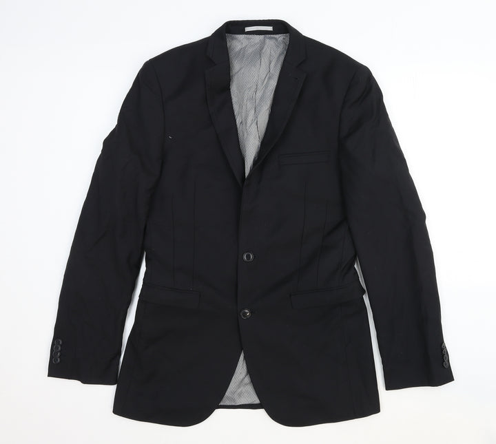 NEXT Mens Black Wool Jacket Suit Jacket Size 36 Regular