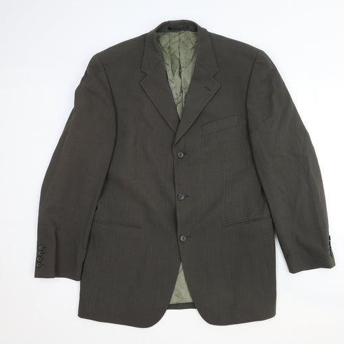 Van Kollem Mens Green Wool Jacket Suit Jacket Size 44 Regular
