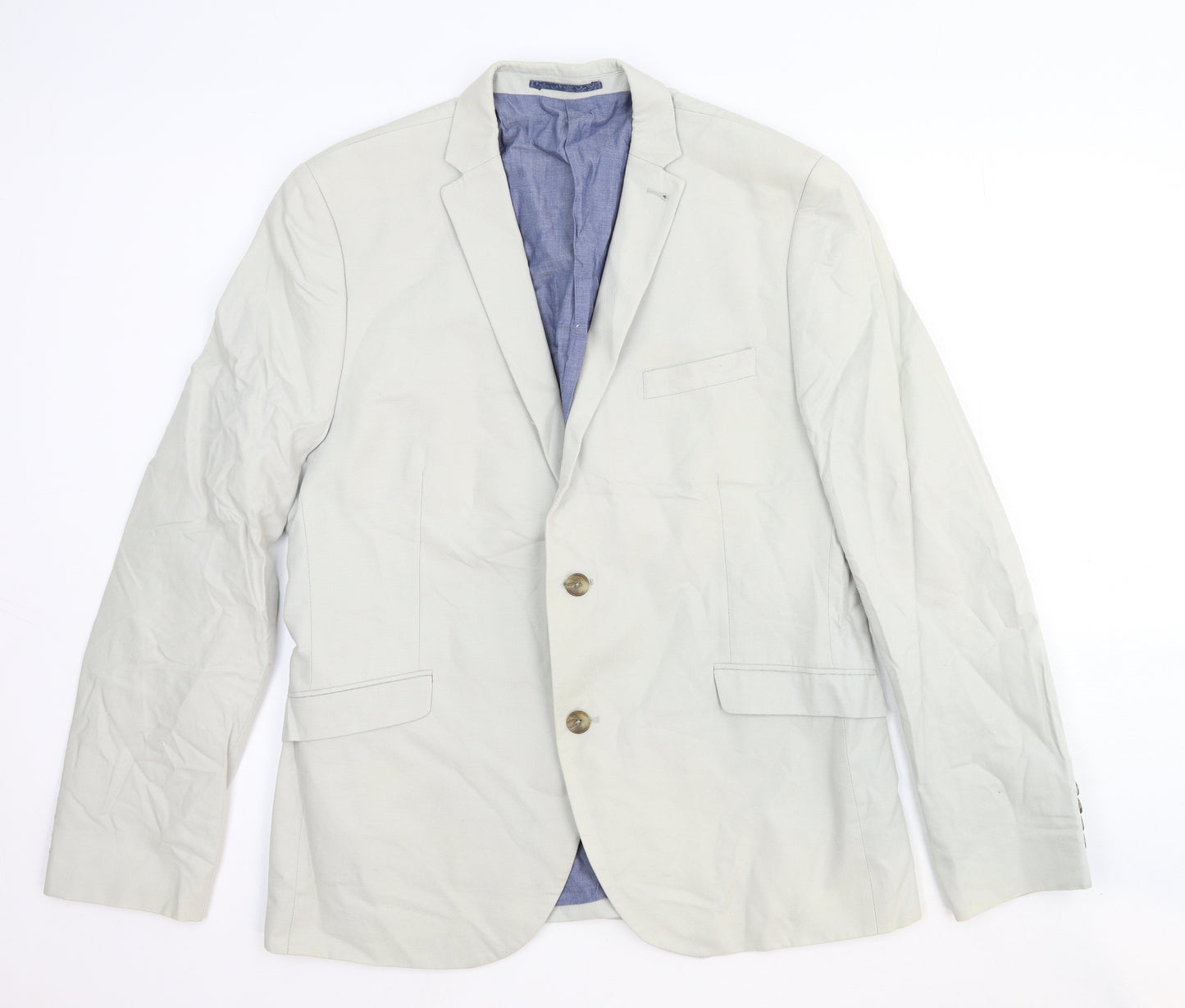 NEXT Mens Ivory Wool Jacket Suit Jacket Size 44 Regular