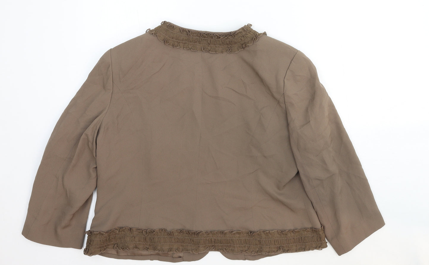 Platinum Womens Brown Herringbone Viscose Jacket Blazer Size 18
