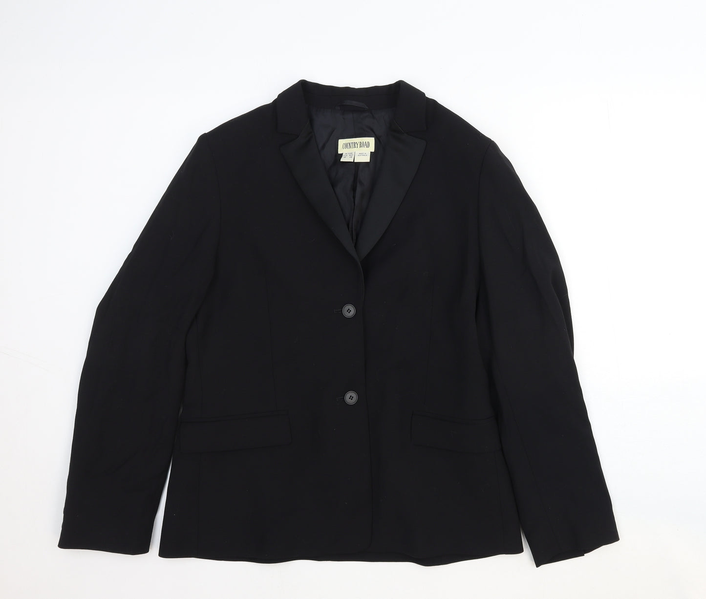 Country Road Womens Black Wool Jacket Suit Jacket Size 12