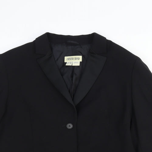 Country Road Womens Black Wool Jacket Suit Jacket Size 12
