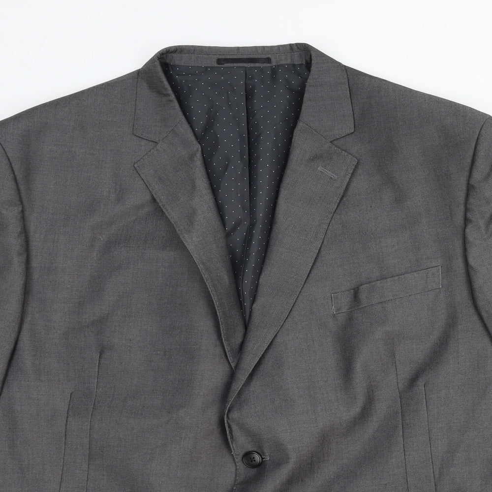 F&F Mens Grey Wool Jacket Suit Jacket Size 48 Regular