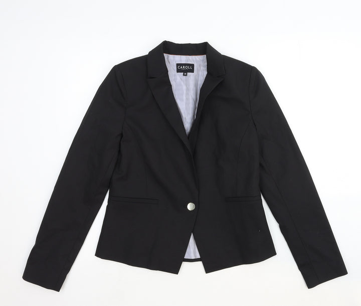 Caroll Womens Black Wool Jacket Suit Jacket Size 10