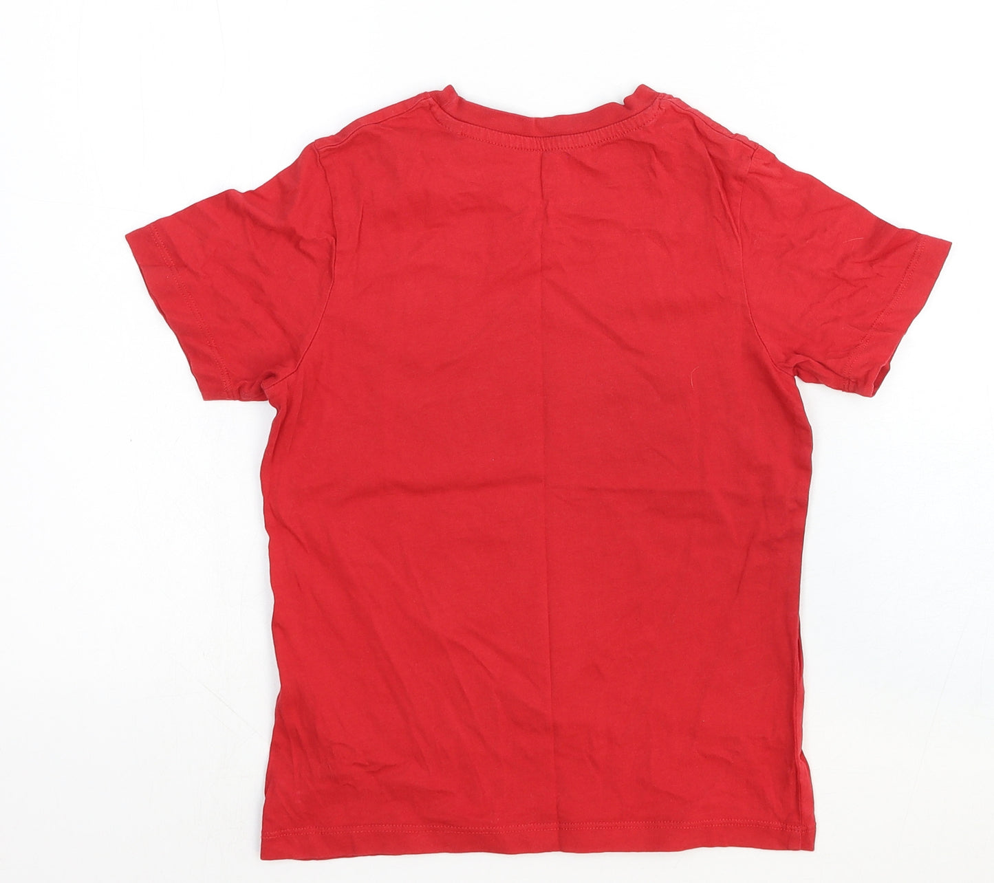 JACK & JONES Boys Red Cotton Basic T-Shirt Size 10 Years Crew Neck Pullover