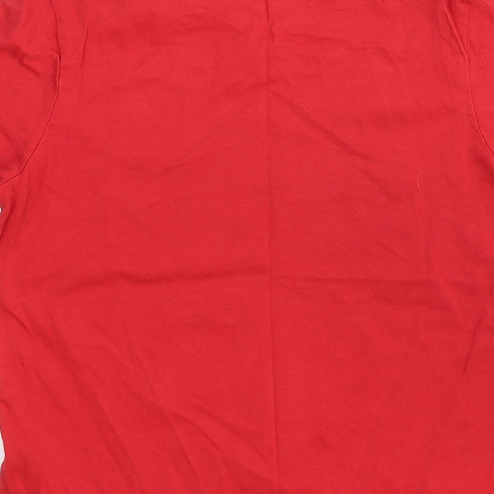 JACK & JONES Boys Red Cotton Basic T-Shirt Size 10 Years Crew Neck Pullover