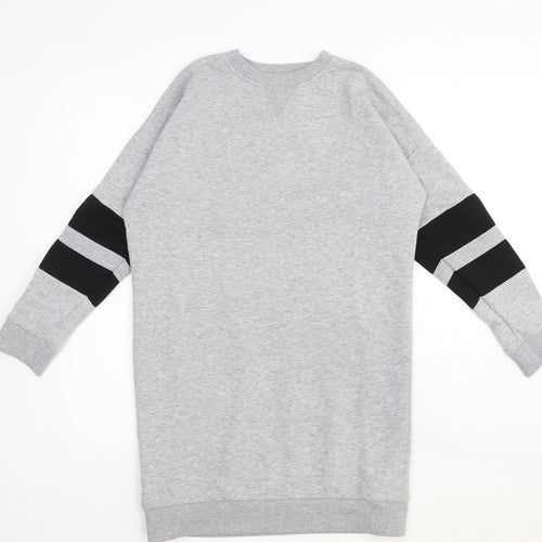 Topshop Womens Grey Cotton Pullover Sweatshirt Size 8 Pullover