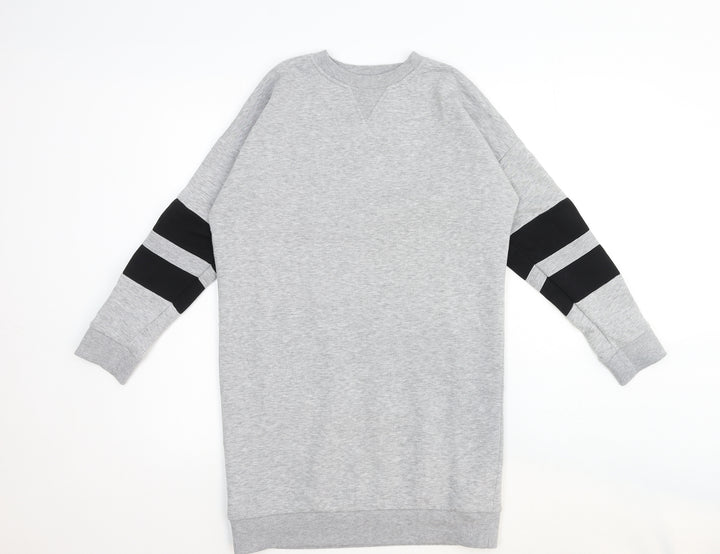 Topshop Womens Grey Cotton Pullover Sweatshirt Size 8 Pullover