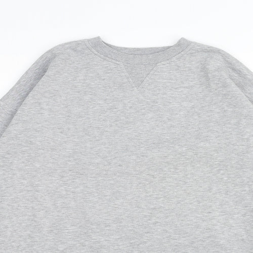 Topshop Womens Grey Cotton Pullover Sweatshirt Size 8 Pullover