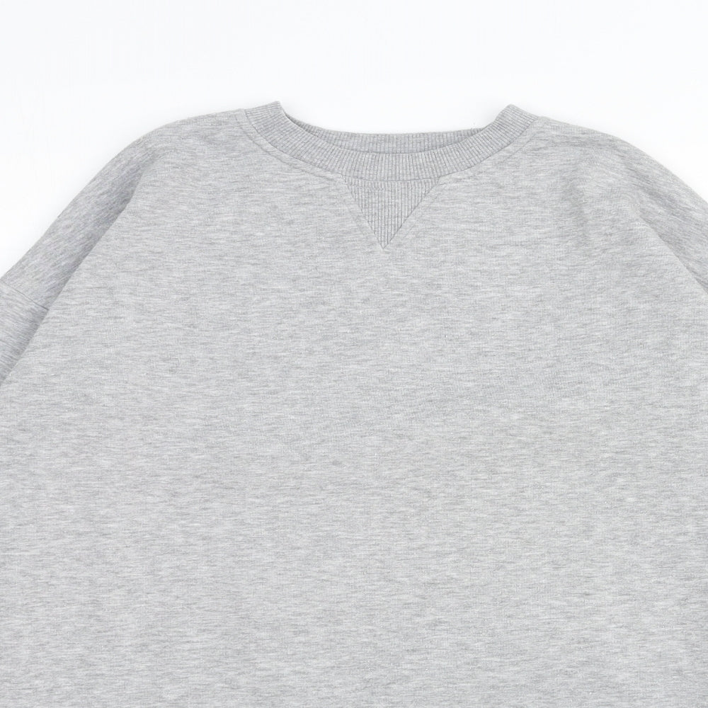 Topshop Womens Grey Cotton Pullover Sweatshirt Size 8 Pullover