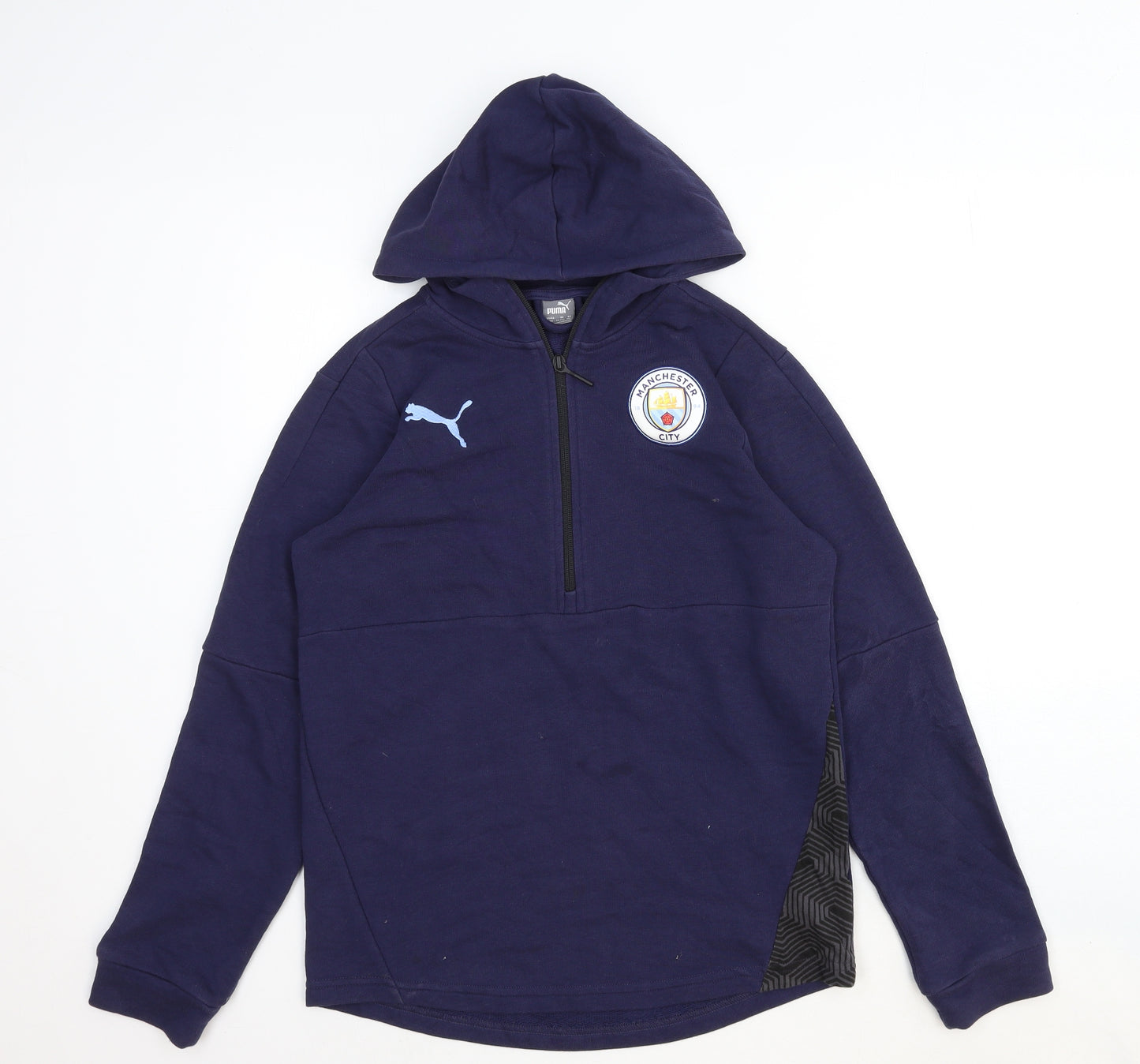 PUMA Boys Blue Cotton Pullover Hoodie Size 13-14 Years Zip