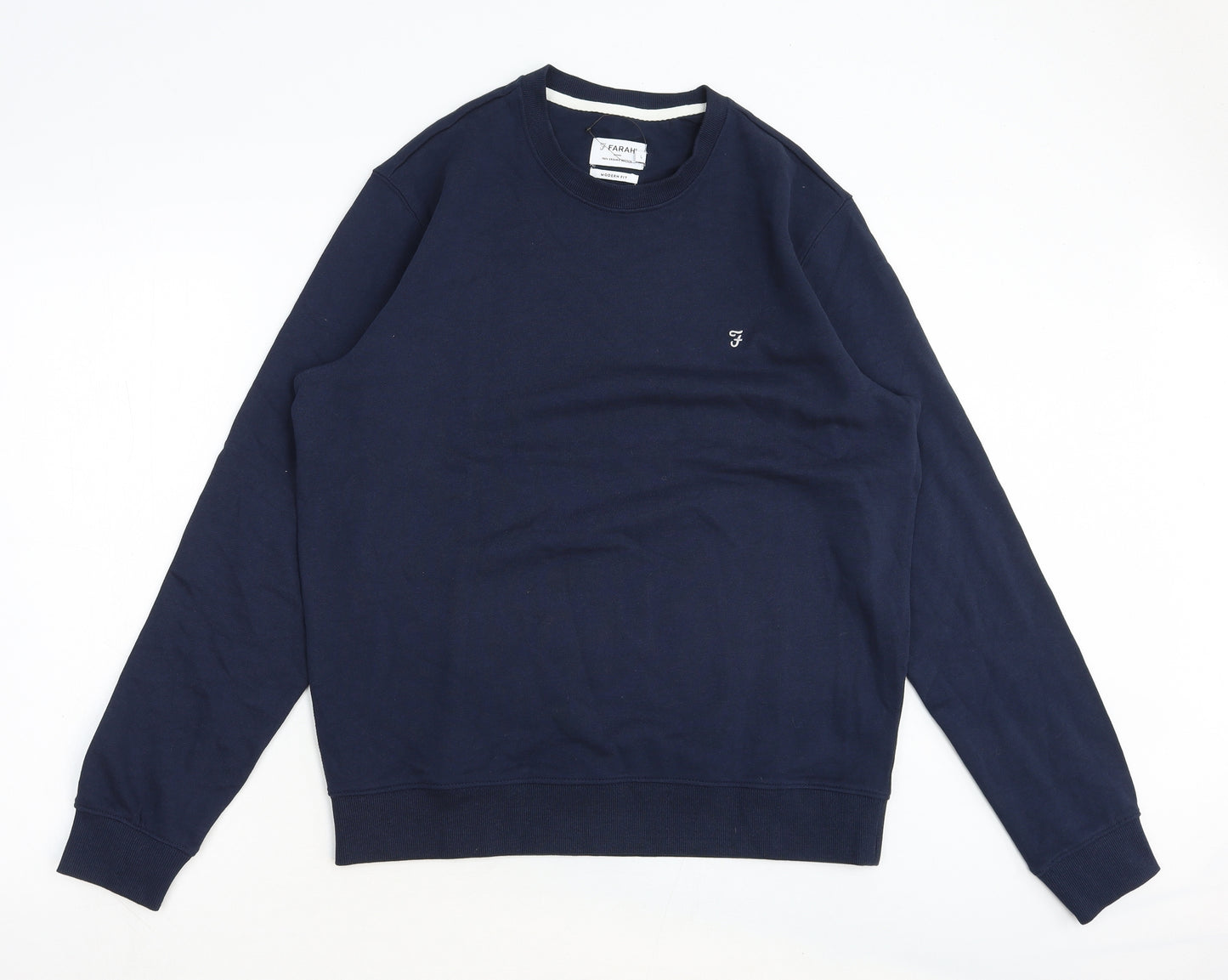 Farah Mens Blue Cotton Pullover Sweatshirt Size L
