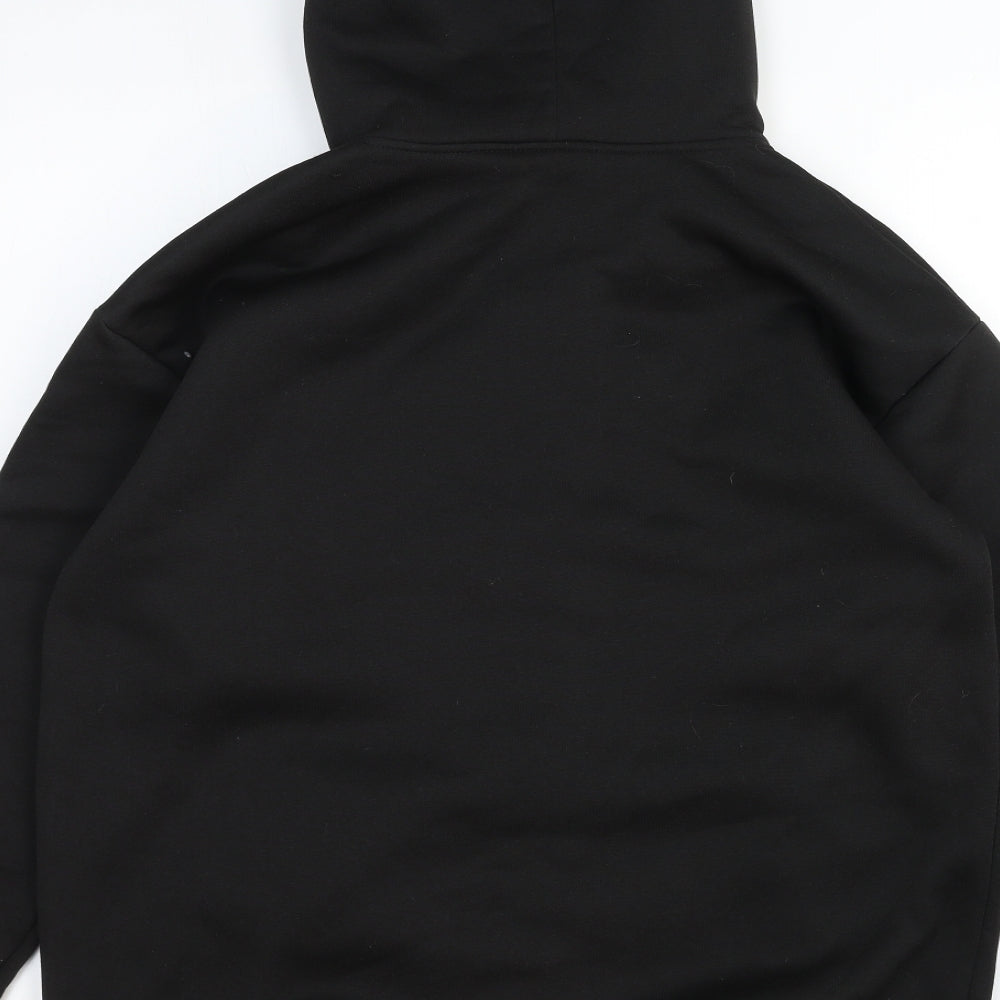 Preworn Mens Black Cotton Henley Hoodie Size M