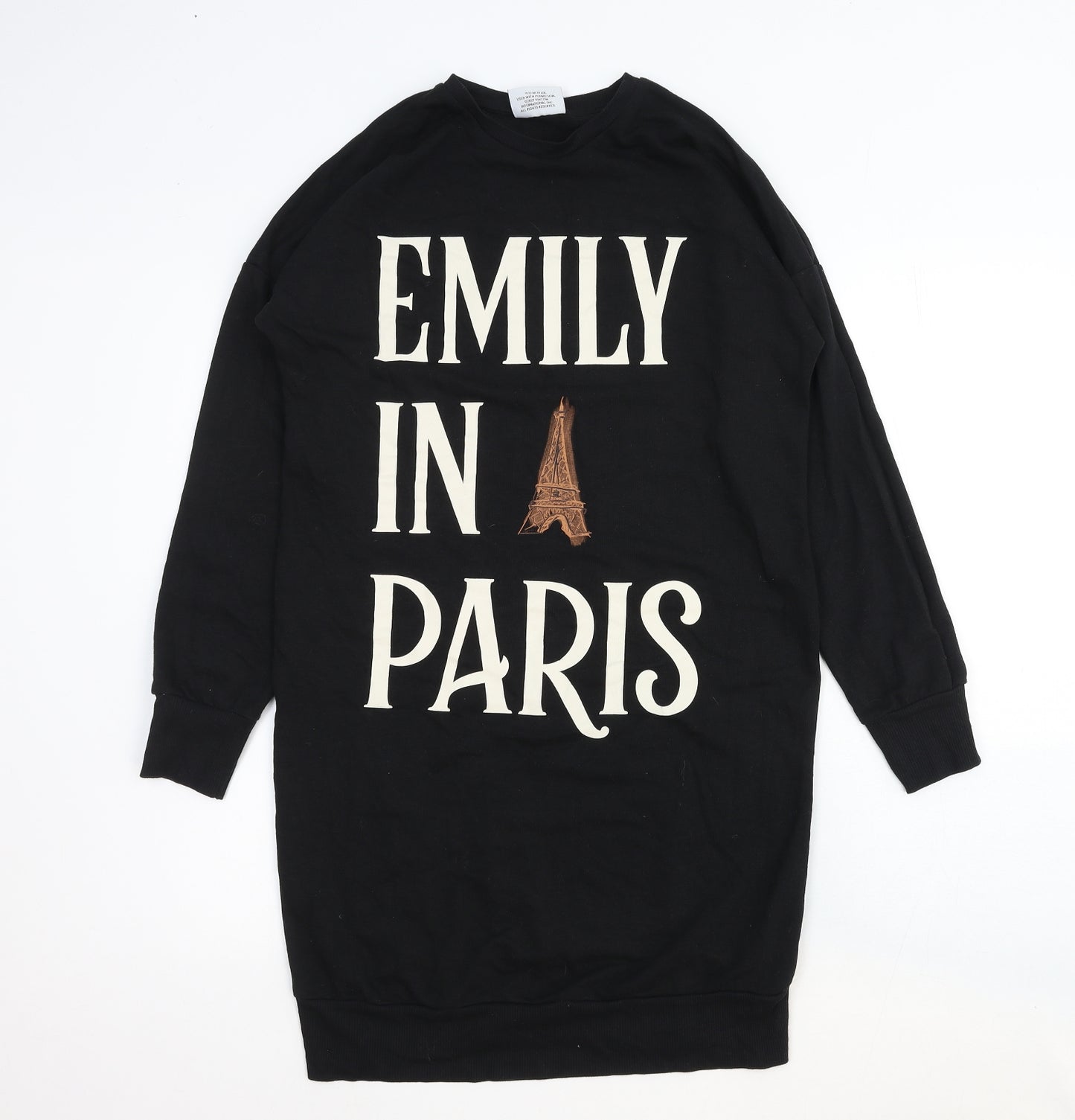 George Womens Black Cotton Pullover Sweatshirt Size 8 Pullover - Emily In Paris