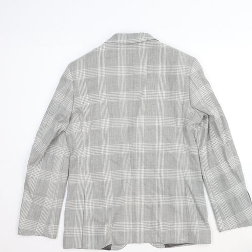 Marks and Spencer Womens Grey Plaid Wool Jacket Blazer Size M