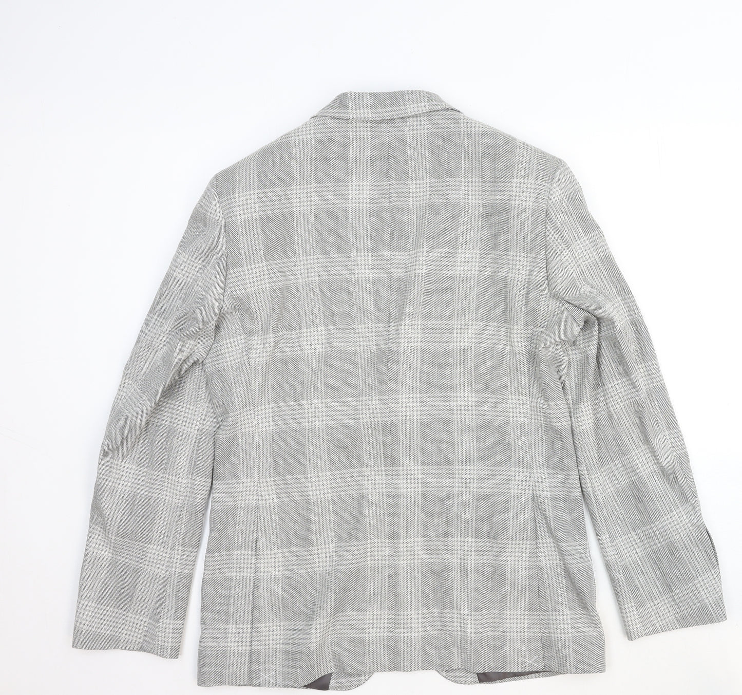 Marks and Spencer Womens Grey Plaid Wool Jacket Blazer Size M