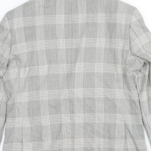 Marks and Spencer Womens Grey Plaid Wool Jacket Blazer Size M
