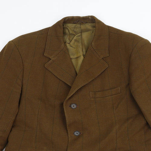 Hammersley Mens Brown Check Wool Jacket Blazer Size 42 Regular
