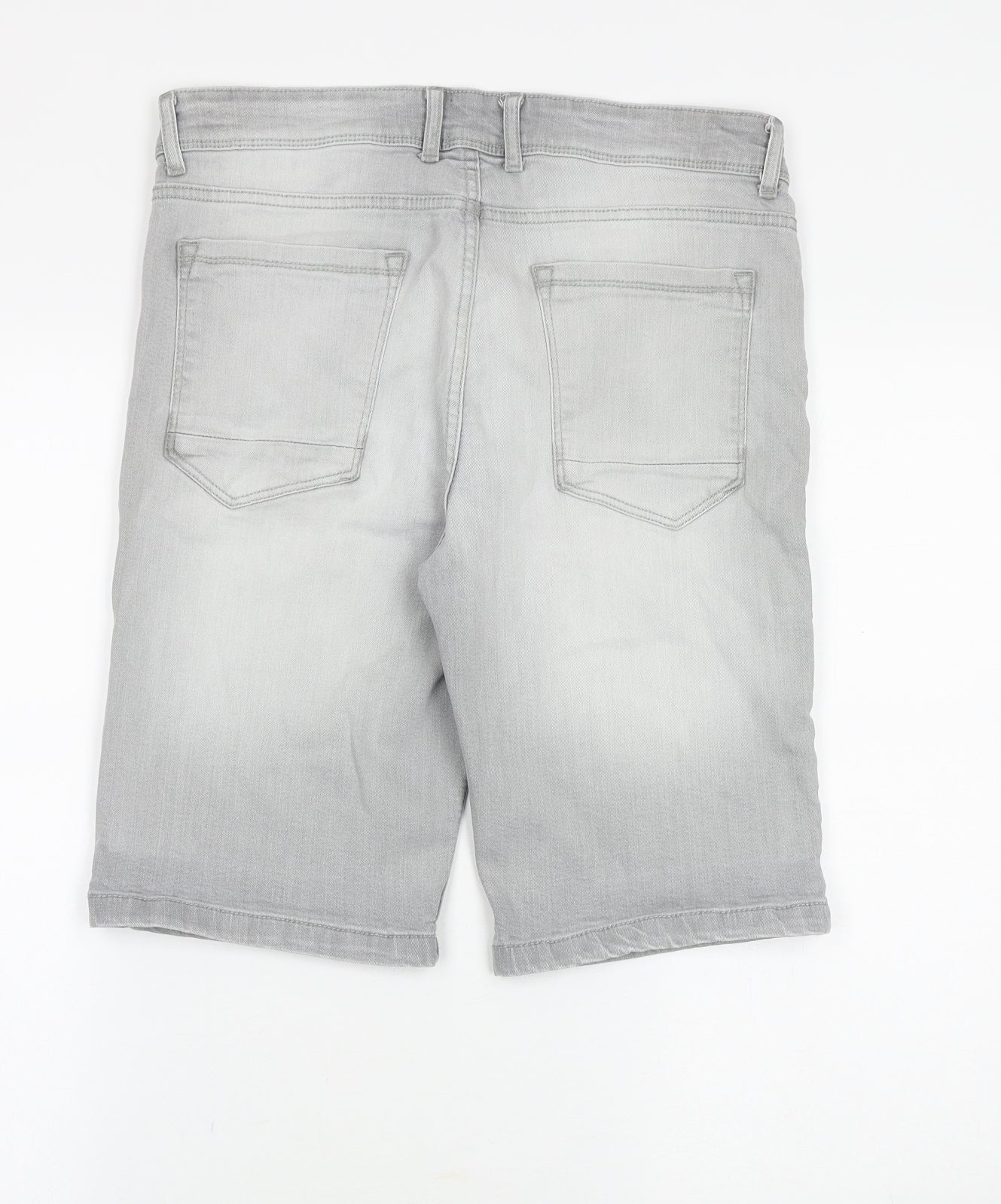 Burton Mens Grey Cotton Biker Shorts Size 34 in Regular Zip