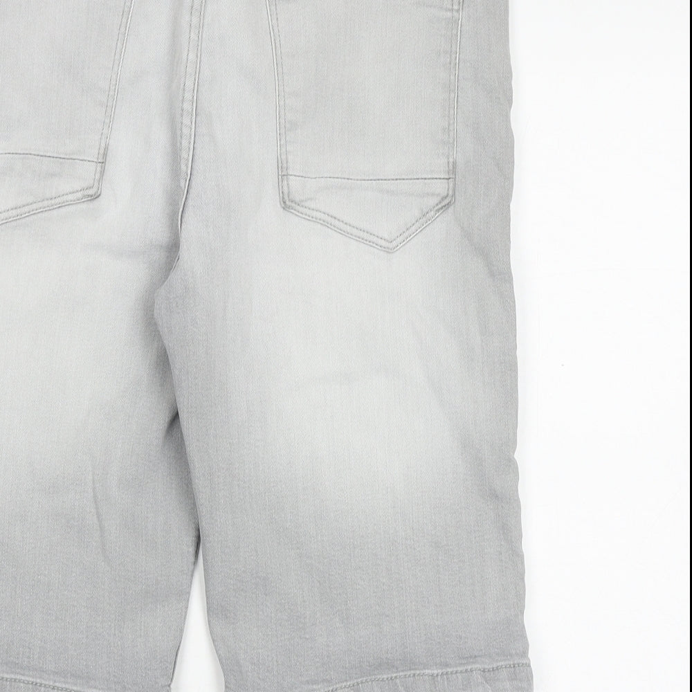Burton Mens Grey Cotton Biker Shorts Size 34 in Regular Zip