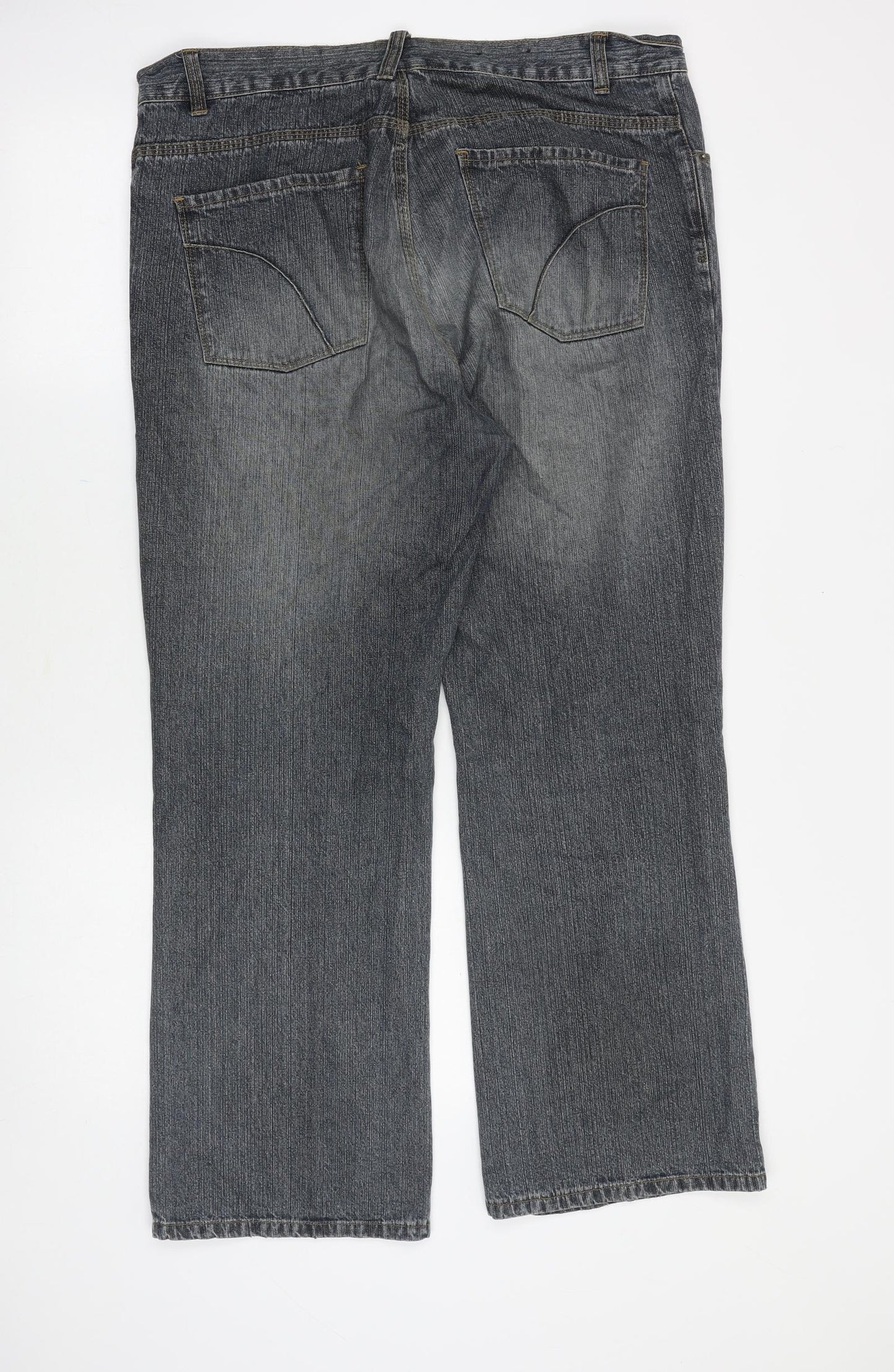 George Mens Blue Cotton Bootcut Jeans Size 34 in Regular Zip