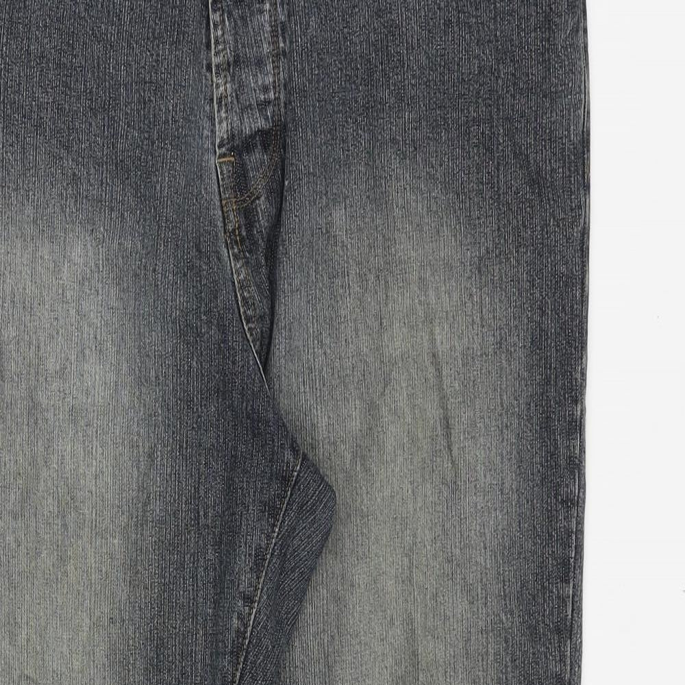 George Mens Blue Cotton Bootcut Jeans Size 34 in Regular Zip