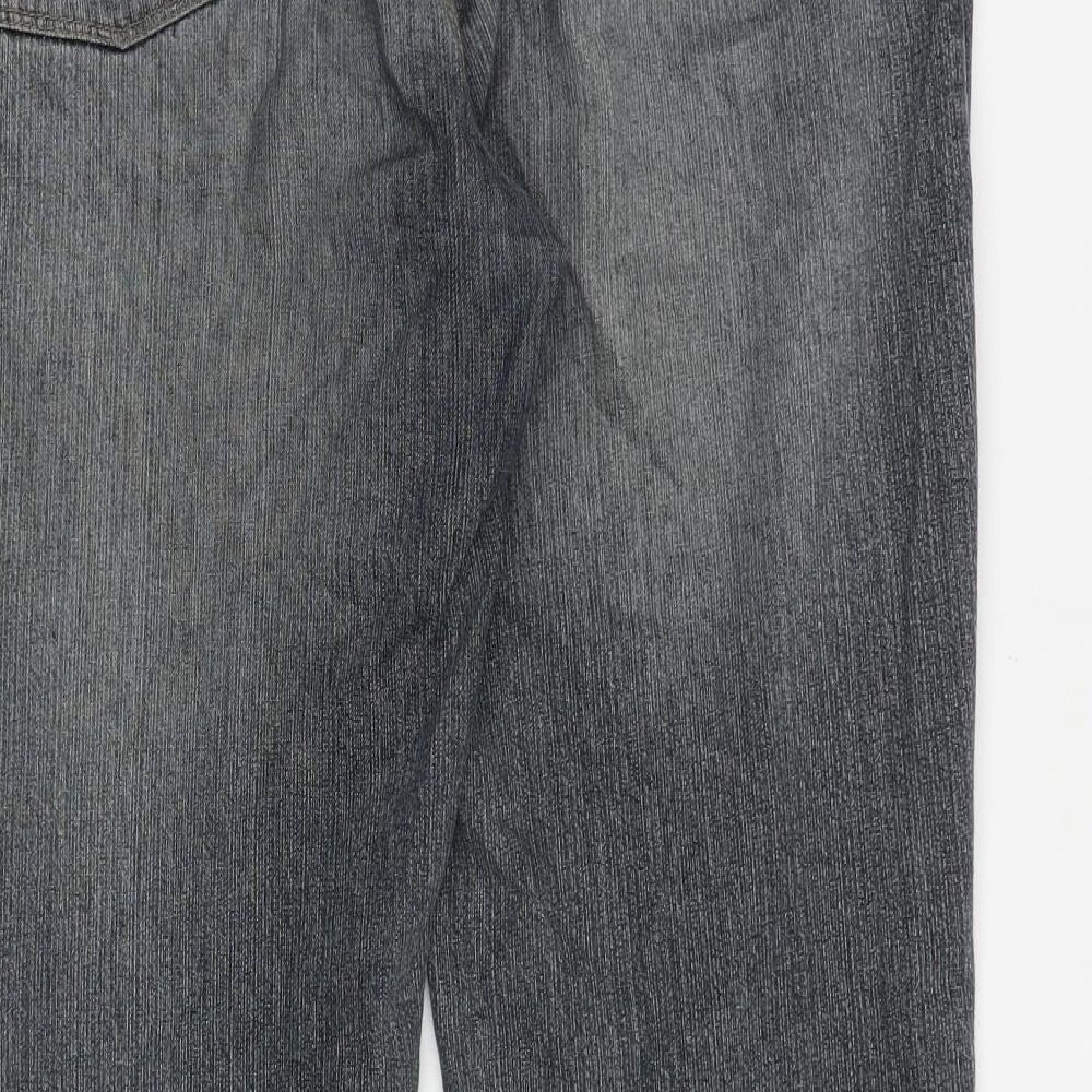 George Mens Blue Cotton Bootcut Jeans Size 34 in Regular Zip
