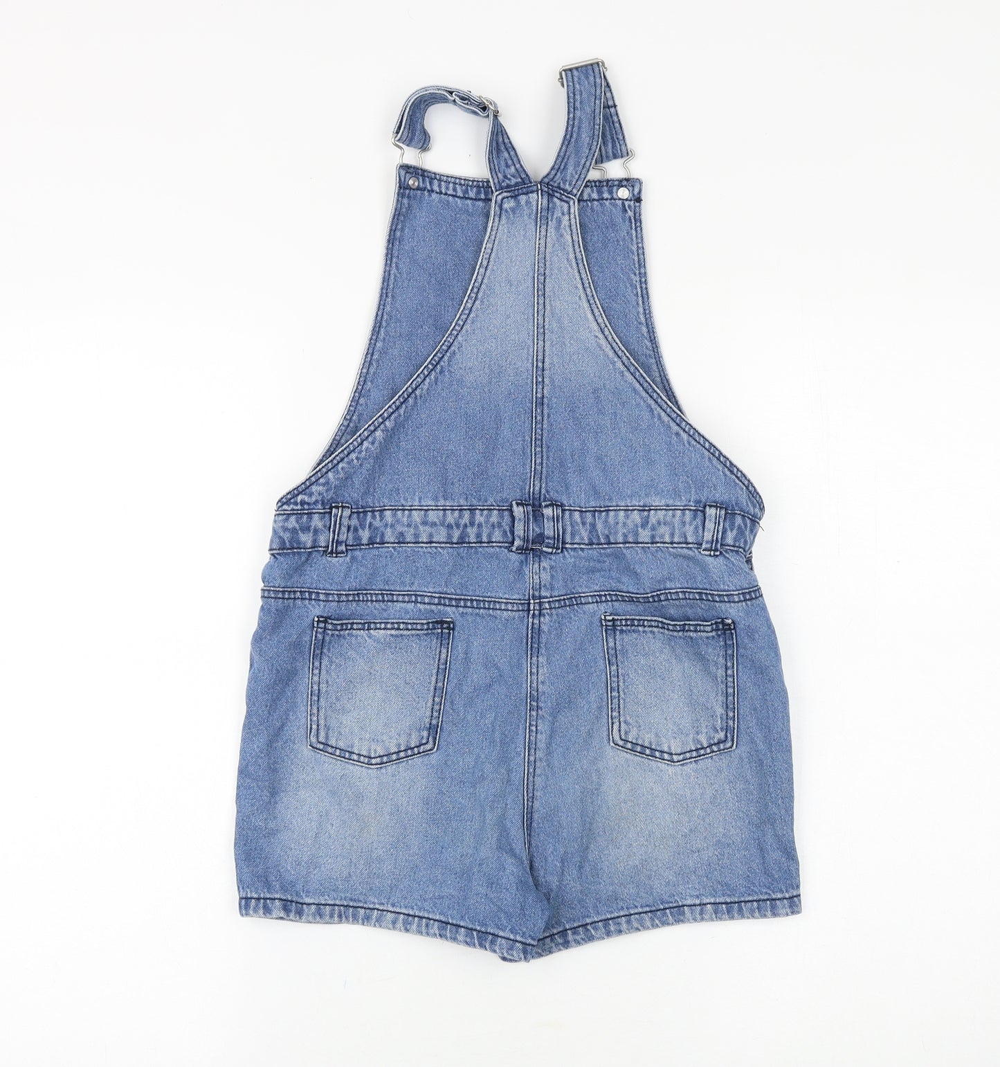 Nutmeg Girls Blue Cotton Dungaree One-Piece Size 11-12 Years Snap