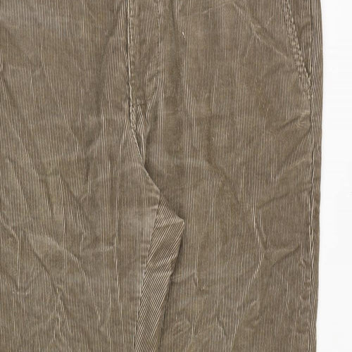 Marks and Spencer Mens Brown Cotton Trousers Size 36 in Regular Zip