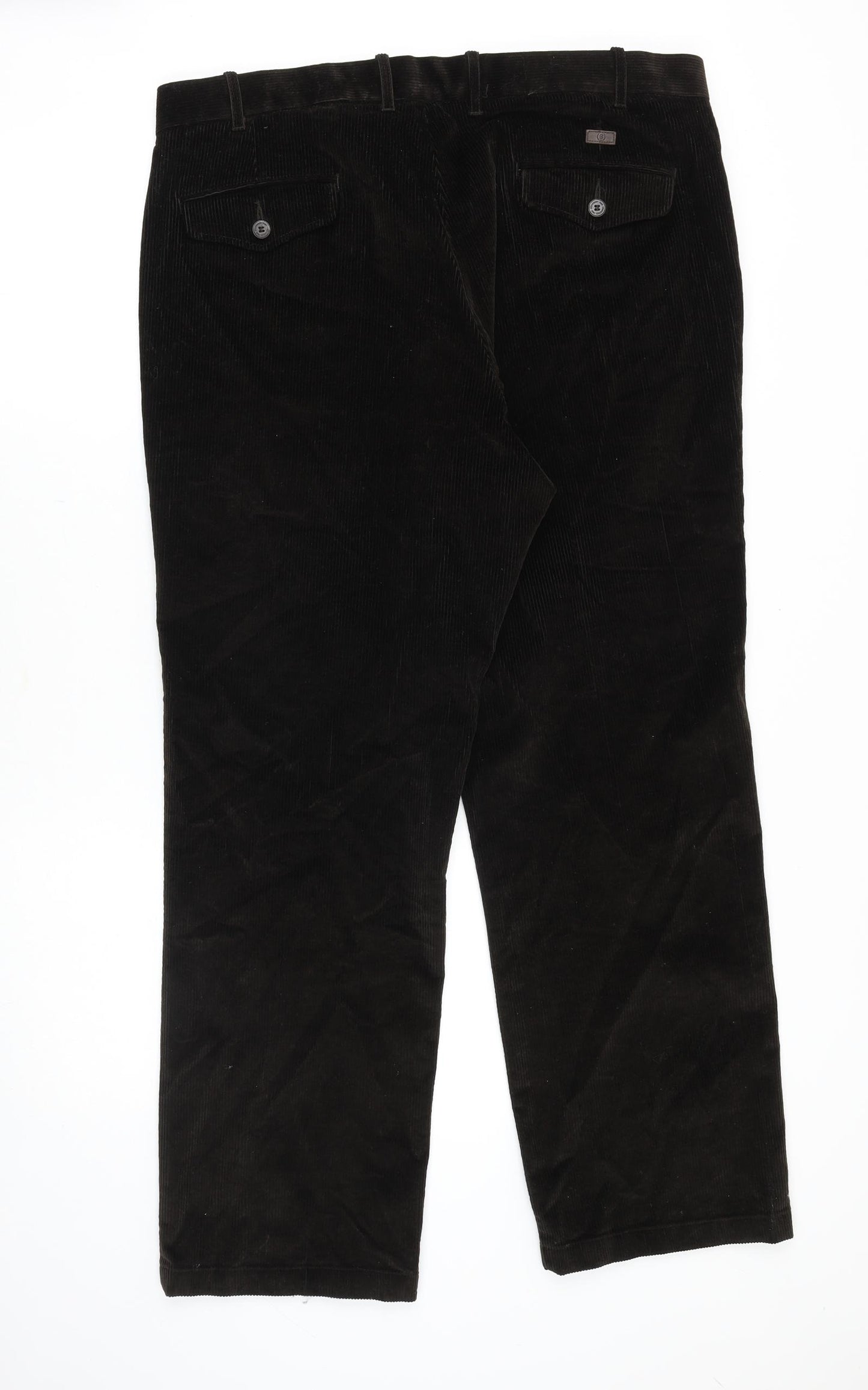 Marks and Spencer Mens Brown Cotton Trousers Size 38 in Regular Zip
