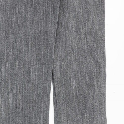 Denim & Co. Womens Grey Cotton Straight Jeans Size 10 Slim Zip
