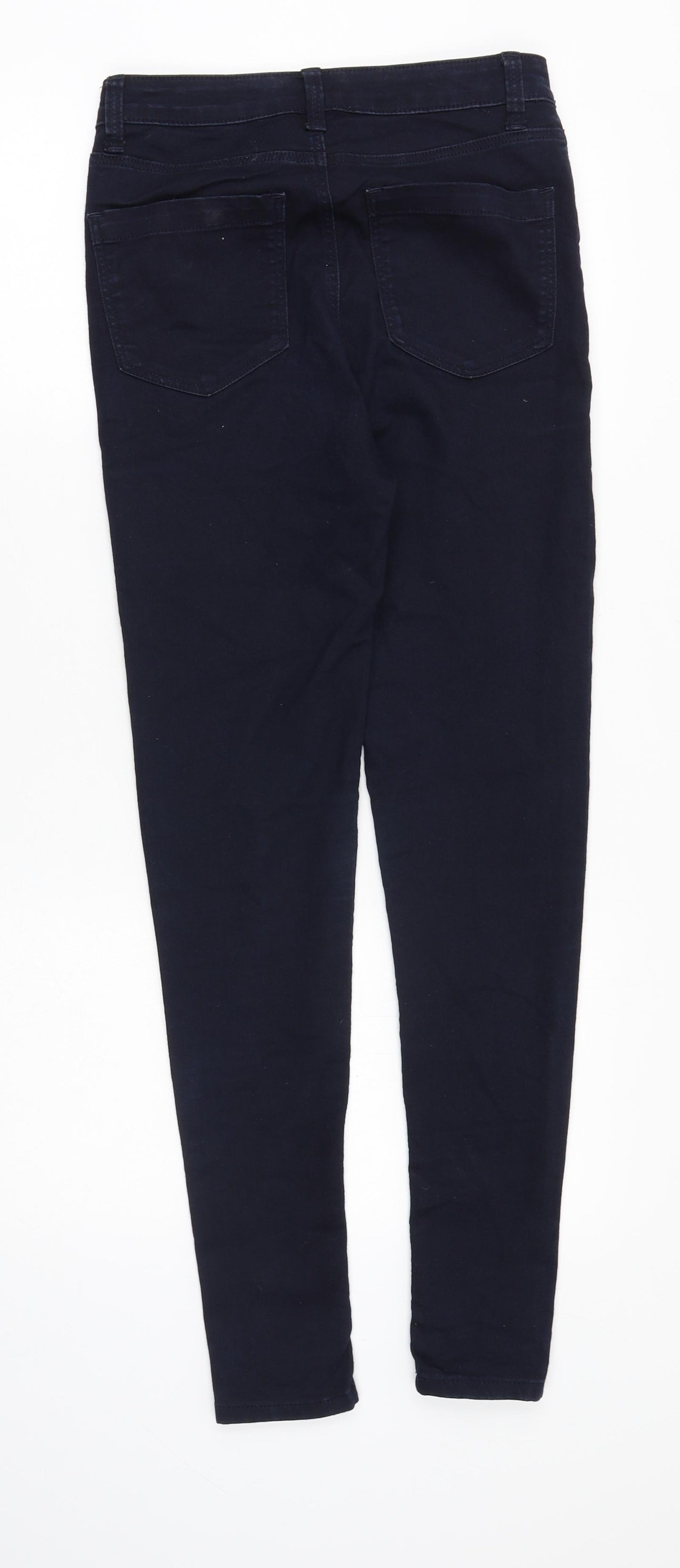 Marks and Spencer Womens Blue Cotton Skinny Jeans Size 8 Slim Zip