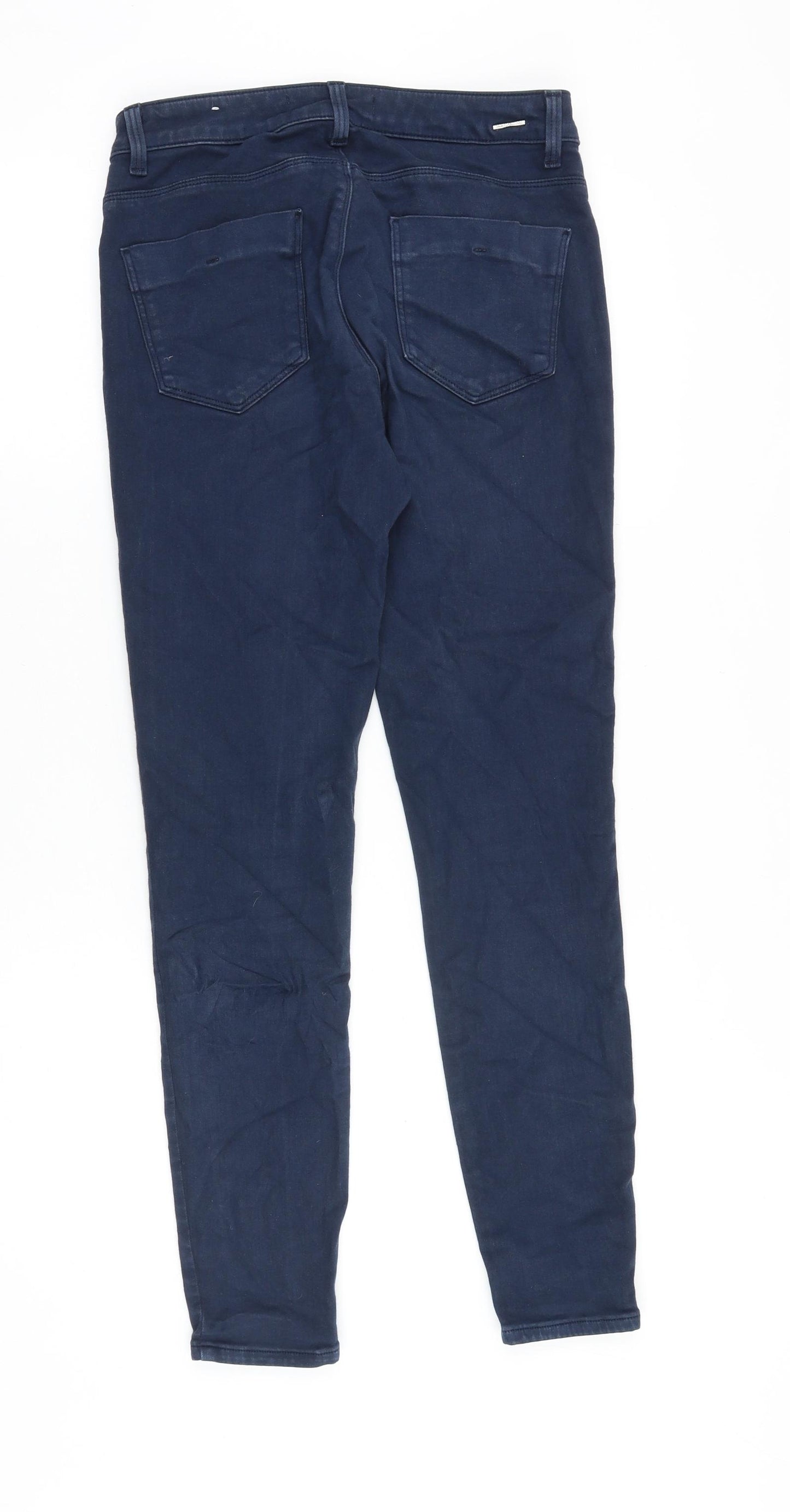 Zara Womens Blue Cotton Skinny Jeans Size 10 Slim Zip