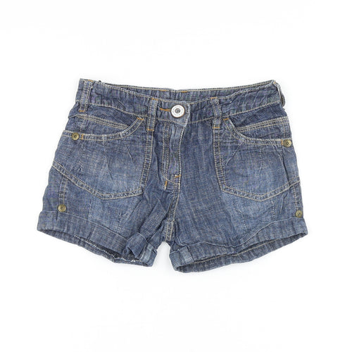 NEXT Boys Blue Cotton Bermuda Shorts Size 8 Years Regular Zip