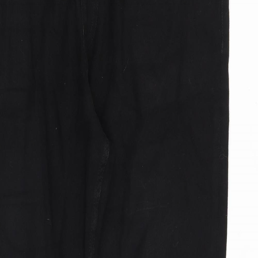 & Denim Mens Black Cotton Straight Jeans Size 36 in Regular Zip