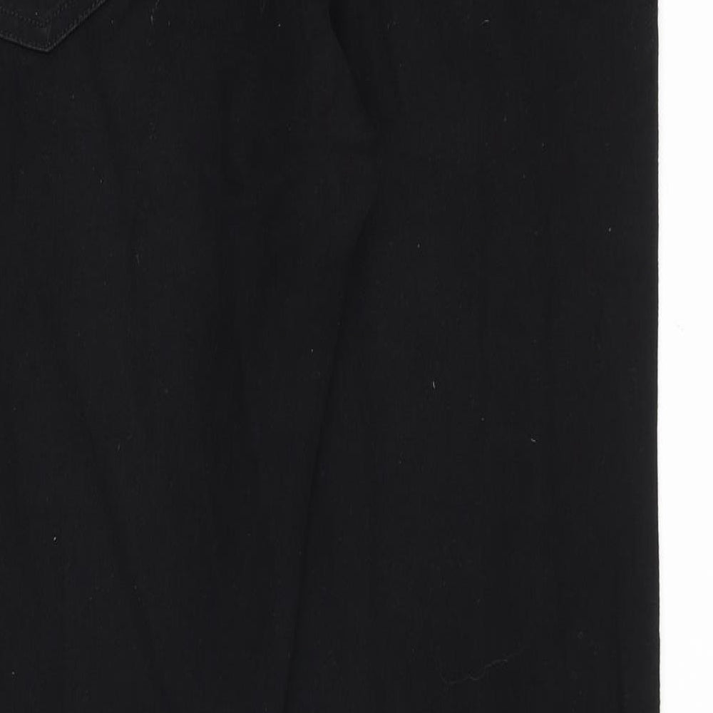 & Denim Mens Black Cotton Straight Jeans Size 36 in Regular Zip