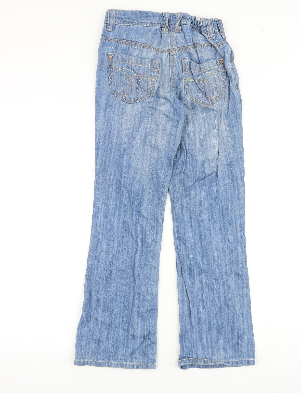 NEXT Girls Blue Cotton Bootcut Jeans Size 10 Years Regular Zip