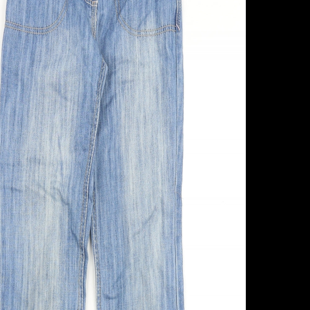 NEXT Girls Blue Cotton Bootcut Jeans Size 10 Years Regular Zip