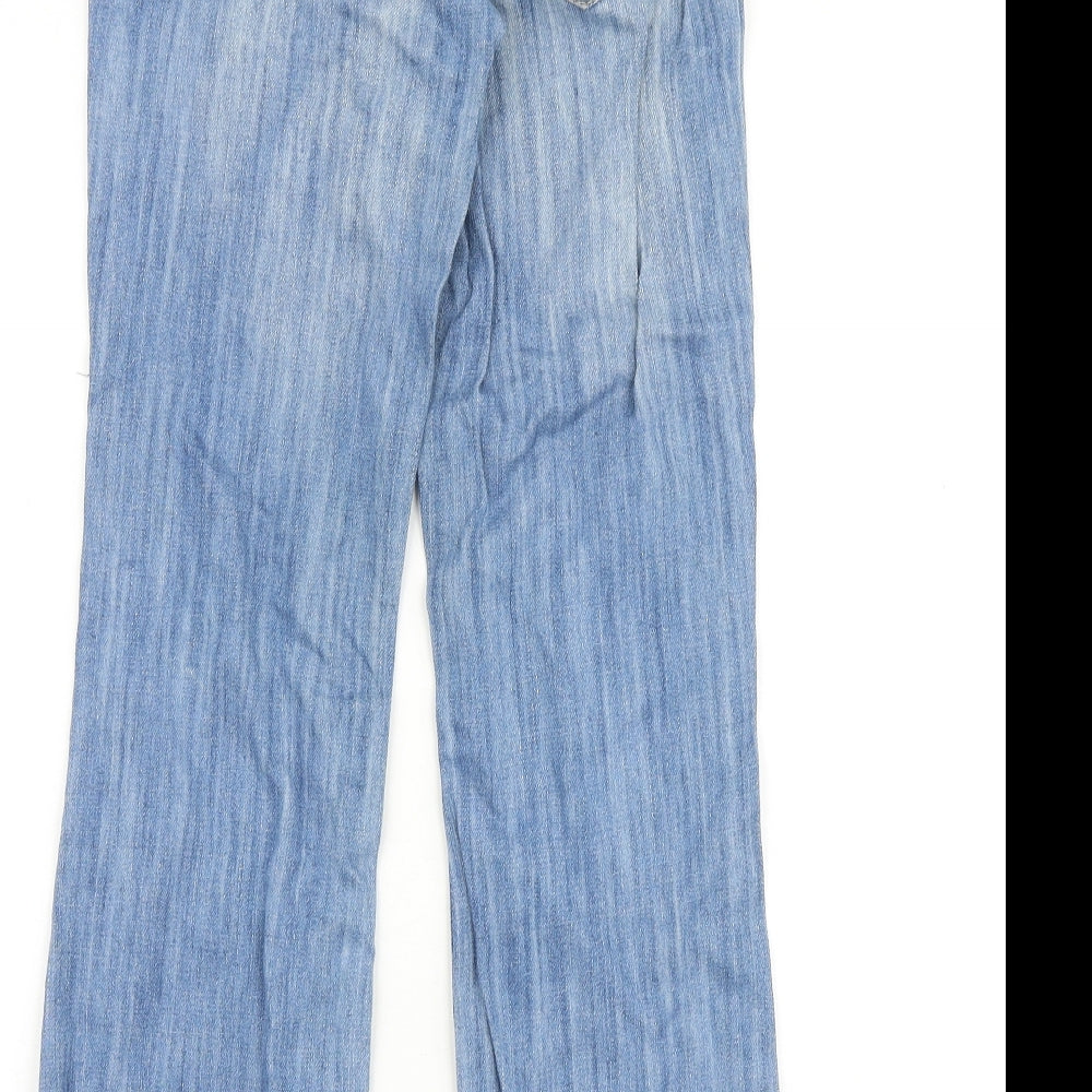 NEXT Girls Blue Cotton Bootcut Jeans Size 10 Years Regular Zip