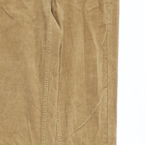 YES YES Womens Brown Cotton Trousers Size 28 in Slim Zip