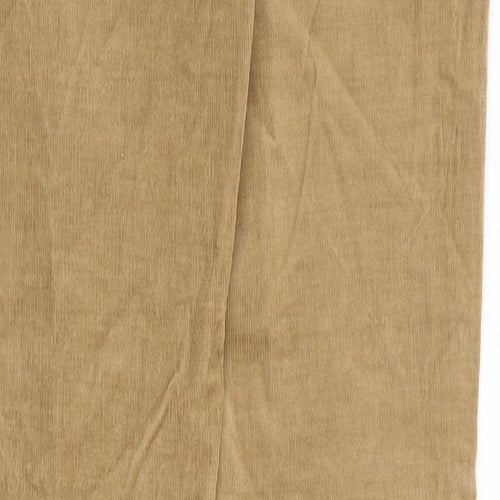 YES YES Womens Brown Cotton Trousers Size 28 in Slim Zip