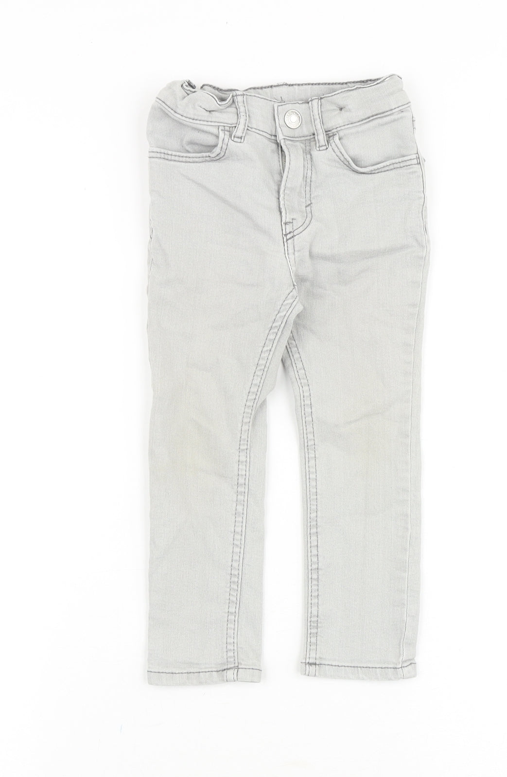 &Denim Boys Grey Cotton Skinny Jeans Size 2-3 Years Regular Zip