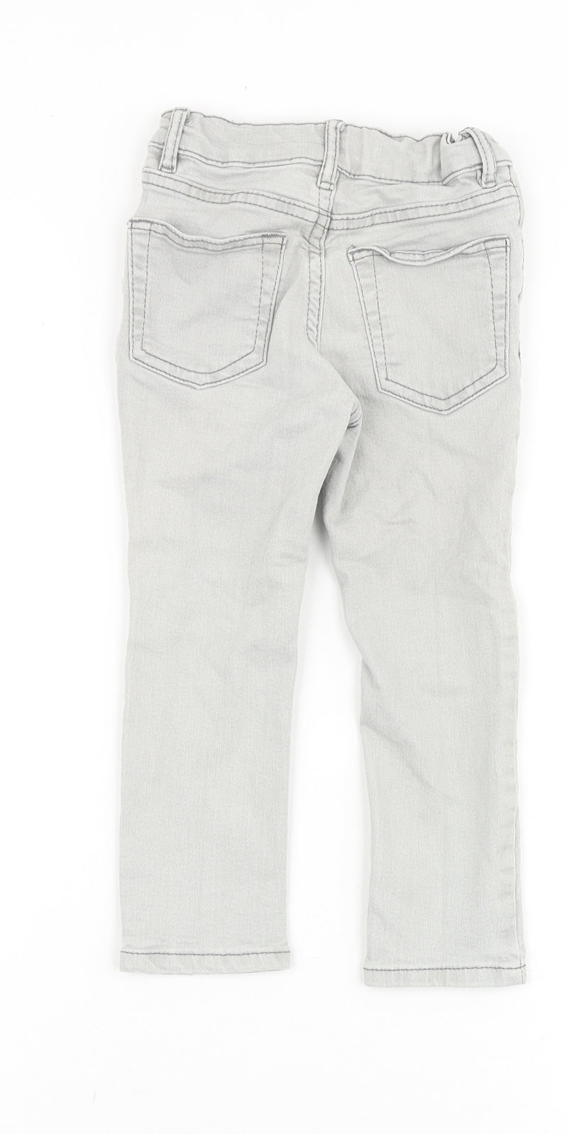&Denim Boys Grey Cotton Skinny Jeans Size 2-3 Years Regular Zip