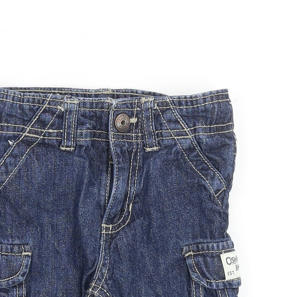 OshKosh Baby Blue Cotton Cropped Jeans Size 12 Months L50 cm Zip
