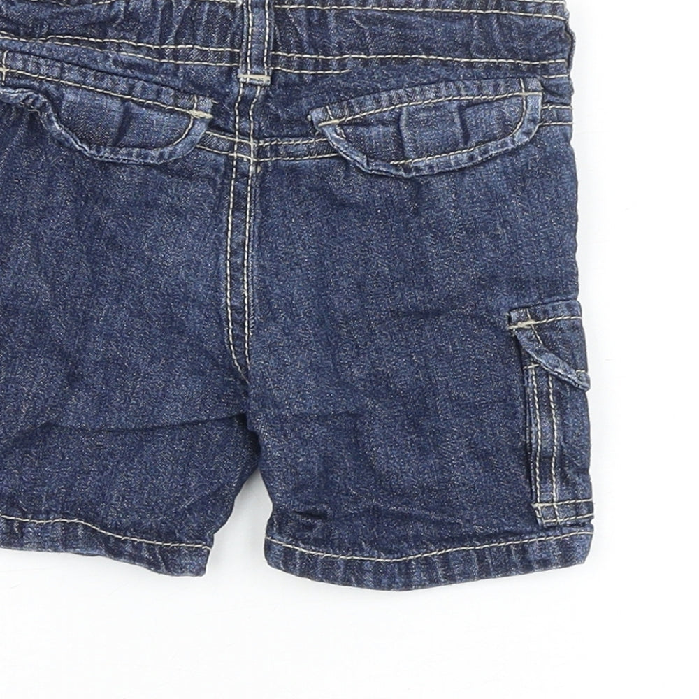 OshKosh Baby Blue Cotton Cropped Jeans Size 12 Months L50 cm Zip